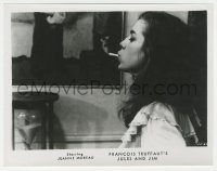 2b1796 JULES & JIM 8x10.25 still 1962 Francois Truffaut, profile c/u of smoking Jeanne Moreau!