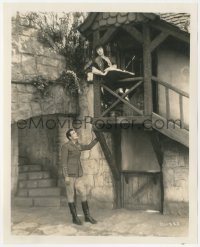 2b1809 LILAC TIME 8x10 still 1928 young soldier Gary Cooper stares up at Colleen Moore on balcony!