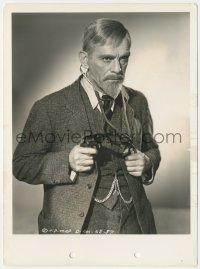 2b1823 MAN WITH NINE LIVES 8x11 key book still 1940 Boris Karloff with stethoscope & pointing gun!