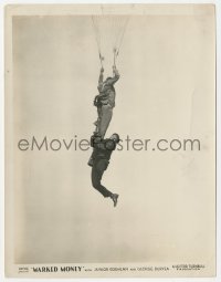 2b1827 MARKED MONEY 7.75x10 still 1928 scared Junior Coghlan hanging on Tom Keen parachuting!