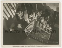 2b1840 MURDERS IN THE RUE MORGUE 8x10 still 1932 overhead shot of Leon Ames leading men up stairs!