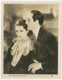 2b1848 NOTORIOUS AFFAIR 8x10.25 still 1930 romantic close up of Billie Dove & Basil Rathbone!