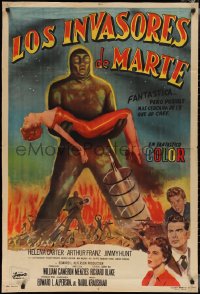 2b0560 INVADERS FROM MARS Argentinean 1953 classic, hordes of green monsters from outer space!