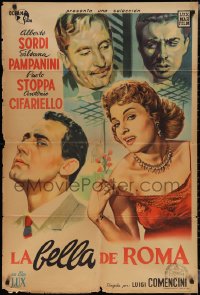 2b0561 LA BELLA DI ROMA Argentinean 1955 art of Alberto Sordi, Pampanini, Stoppa & Cifariello, rare!