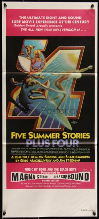 2b0906 FIVE SUMMER STORIES PLUS FOUR Aust daybill 1976 really cool surfing artwork by Rick Griffin!