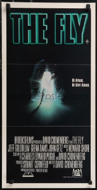 2b0907 FLY Aust daybill 1987 David Cronenberg, Jeff Goldblum, sci-fi art of telepod by Mahon!