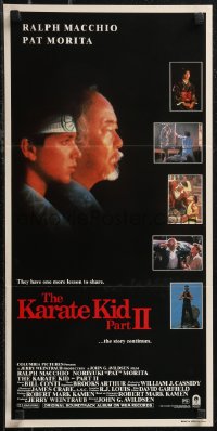 2b0928 KARATE KID PART II Aust daybill 1986 great profile of Pat Morita & Ralph Macchio!