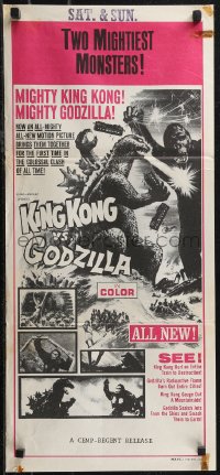 2b0929 KING KONG VS. GODZILLA Aust daybill 1963 Kingukongu tai Gojira, 2 all time mightiest monsters!