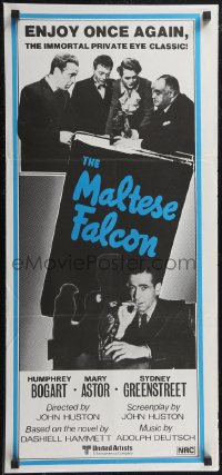 2b0935 MALTESE FALCON Aust daybill R1980s Humphrey Bogart, Peter Lorre, directed by John Huston!