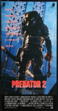 2b0949 PREDATOR 2 Aust daybill 1990 Danny Glover, Gary Busey, cool sci-fi sequel!