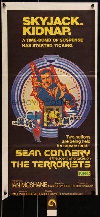 2b0952 RANSOM Aust daybill 1975 great colorful artwork of Sean Connery and action scenes!