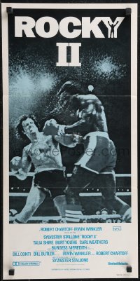 2b0958 ROCKY II Aust daybill R1980s Sylvester Stallone & Carl Weathers fight in ring, boxing sequel!