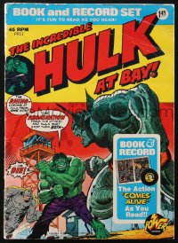 2b0847 INCREDIBLE HULK softcover book 1974 includes 45 RPM record, it's fun to read as you hear!