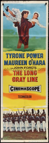 2b0566 LONG GRAY LINE door panel 1954 Tyrone Power carrying Maureen O'Hara, West Point cadets, rare!