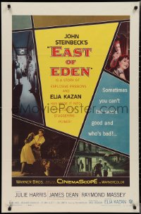 2b1047 EAST OF EDEN 1sh 1955 first James Dean, Julie Harris, John Steinbeck, Elia Kazan classic!