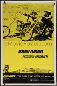 2b1049 EASY RIDER 1sh R1972 best classic image of Peter Fonda & Dennis Hopper on motorcycles!