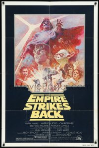 2b1061 EMPIRE STRIKES BACK NSS style 1sh R1981 George Lucas sci-fi classic, cool artwork by Tom Jung!