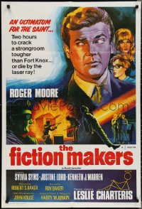 2b0667 FICTION MAKERS English 1sh 1967 artwork of Roger Moore as Leslie Charteris' The Saint!