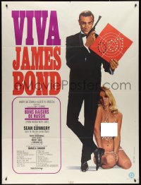 2b0281 FROM RUSSIA WITH LOVE French 1p R1970 Thos art of Sean Connery as James Bond & sexy blonde!