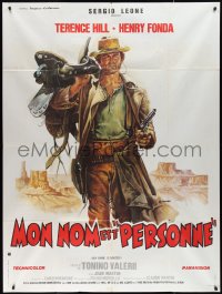 2b0299 MY NAME IS NOBODY style B French 1p 1974 Il Mio nome e Nessuno, art of Terence Hill by Casaro!