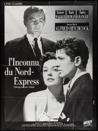 2b0314 STRANGERS ON A TRAIN French 1p R1980s Farley Granger & Robert Walker in murder pact, Hitchcock!