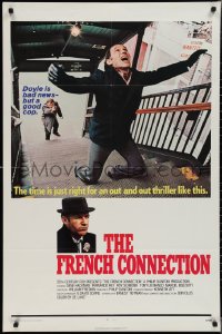 2b1067 FRENCH CONNECTION int'l 1sh 1971 Gene Hackman in movie chase climax spoiler, William Friedkin!