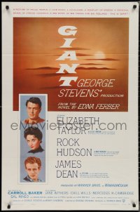 2b1073 GIANT 1sh 1956 James Dean, Elizabeth Taylor, Hudson, George Stevens classic!