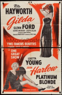 2b1074 GILDA/PLATINUM BLONDE 1sh 1950 sexy famous beauties Jean Harlow & Rita Hayworth!