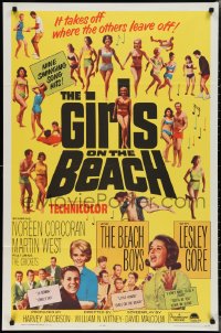 2b1076 GIRLS ON THE BEACH 1sh 1965 Beach Boys, Lesley Gore, LOTS of sexy women in bikinis!