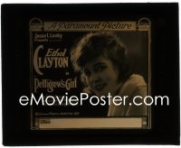 2b1617 PETTIGREW'S GIRL glass slide 1919 pretty Ethel Clayton joins the military in World War I!