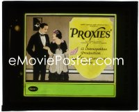 2b1628 PROXIES glass slide 1921 great image of Norman Kerry in tuxedo with maid Zena Keefe!