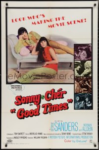 2b1079 GOOD TIMES 1sh 1967 first William Friedkin, great image of young Sonny & Cher on couch!