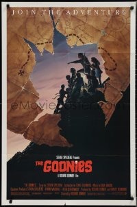 2b1081 GOONIES 1sh 1985 Josh Brolin, teen adventure classic, cool treasure map art by John Alvin!