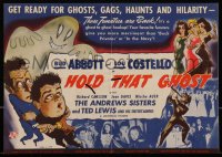 2b0825 HOLD THAT GHOST herald 1941 great art of Bud Abbott & Lou Costello + sexy ladies, ultra rare!