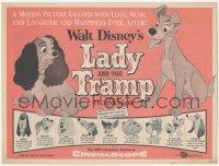 2b0829 LADY & THE TRAMP herald 1955 Disney's happiest motion picture, canine dog classic cartoon!