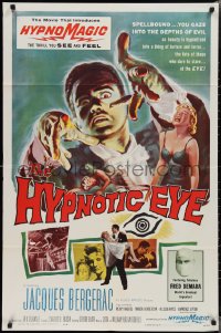 2b1090 HYPNOTIC EYE 1sh 1960 Jacques Bergerac, cool hypnosis art, stare if you dare, HypnoMagic!