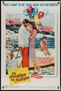 2b1096 IT STARTED IN NAPLES 1sh 1960 romantic art of Clark Gable with sexy Sophia Loren!