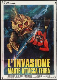 2b0353 DESTINATION INNER SPACE Italian 1p 1974 cool different monster artwork by Luca Crovato!