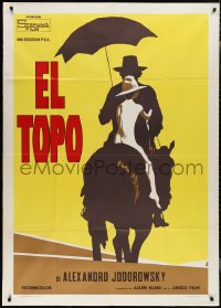 2b0541 EL TOPO Italian 1p 1974 different art of Alejandro Jodorowsky and his son on a horse.