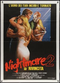 2b0389 NIGHTMARE ON ELM STREET 2 Italian 1p 1986 creepy horror artwork with monster in mirror!