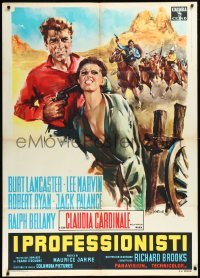 2b0394 PROFESSIONALS Italian 1p 1966 art of Burt Lancaster & Claudia Cardinale by Giorgio Olivetti!