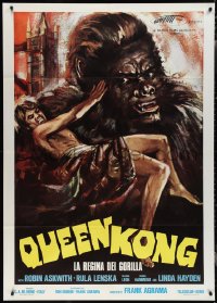 2b0395 QUEEN KONG Italian 1p 1977 fantastic art of giant female ape carrying man in London!