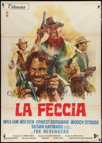 2b0397 REVENGERS Italian 1p 1972 different art of William Holden, Ernest Borgnine & Woody Strode!