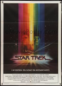 2b0406 STAR TREK Italian 1p 1980 cool art of William Shatner & Leonard Nimoy by Bob Peak!