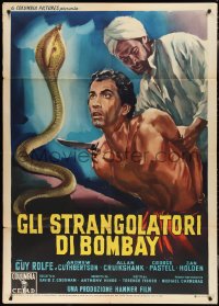 2b0409 STRANGLERS OF BOMBAY Italian 1p 1960 Terence Fisher, Hammer, different art of man & cobra!