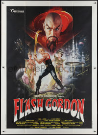 2b0437 FLASH GORDON Italian 2p 1980 Renato Casaro art of Sam Jones, Melody Anderson & Max Von Sydow!