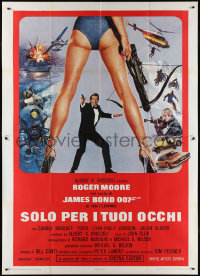 2b0438 FOR YOUR EYES ONLY Italian 2p 1981 Roger Moore as James Bond 007, Brian Bysouth art!