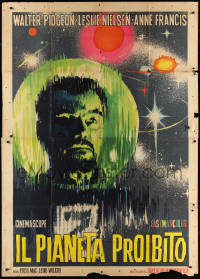 2b0552 FORBIDDEN PLANET Italian 2p R1964 different Ciriello art of Walter Pidgeon in space!