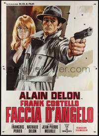 2b0660 LE SAMOURAI Italian 2p R1970s Jean-Pierre Melville, Symeoni art of Alain Delon w/ gun!