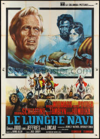 2b0445 LONG SHIPS Italian 2p 1964 Richard Widmark, Sidney Poitier, Piovano art of vikings, rare!